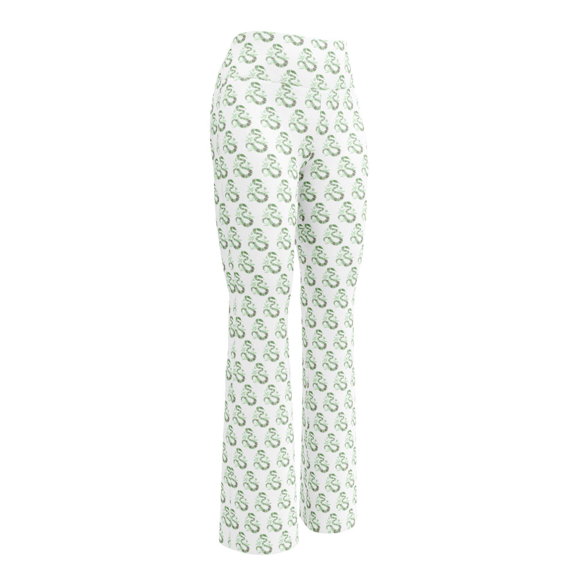 Snake Light Green | Eco-Friendly | Flare Leggings | TeeandTurtle | Sustainable