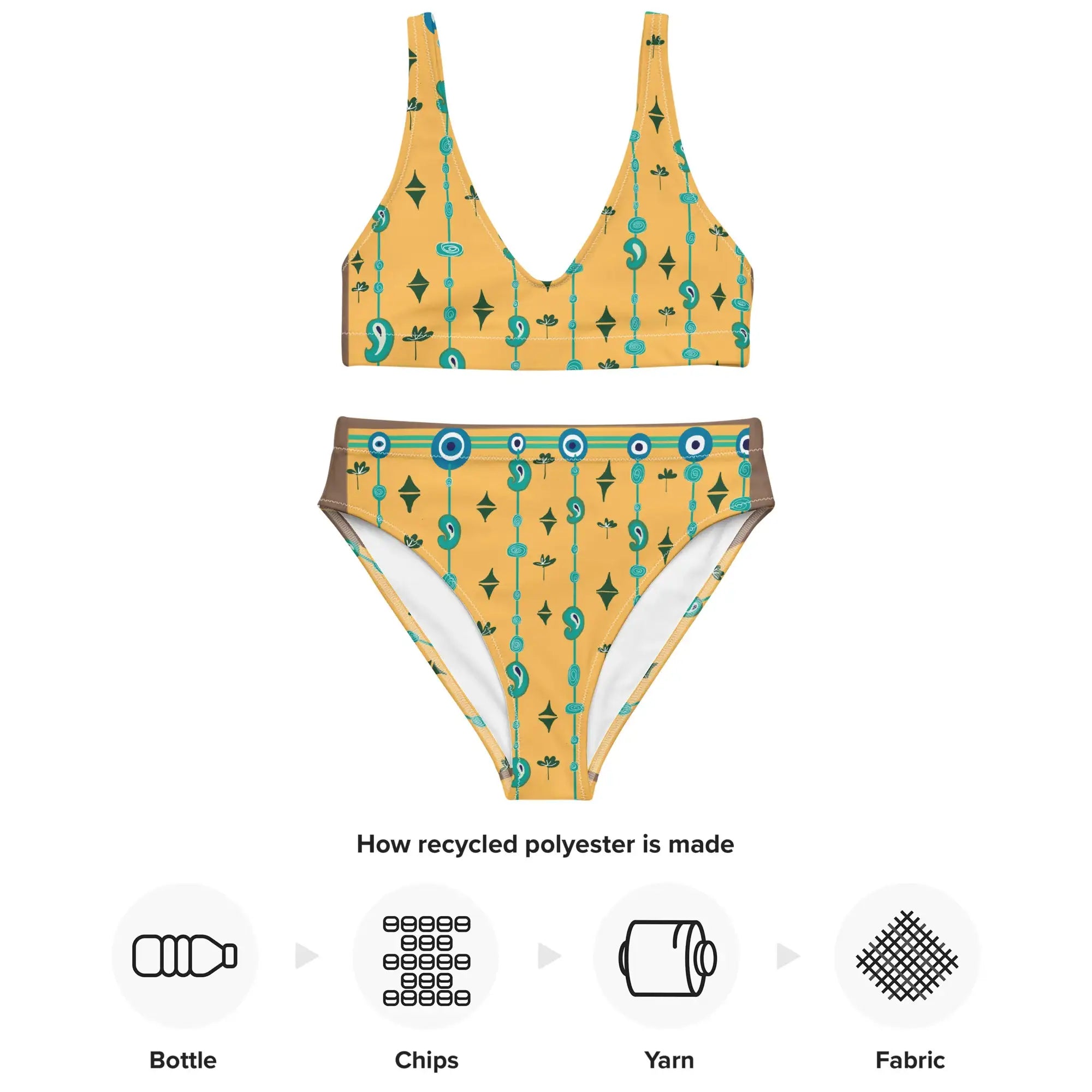 Blue Mangos | Eco-Friendly | High-waisted Bikini | TeeandTurtle | Sustainable