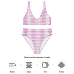 Pink Feather | Eco-Friendly | High-waisted Bikini | TeeandTurtle | Sustainable