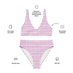 Pink Feather | Eco-Friendly | High-waisted Bikini | TeeandTurtle | Sustainable